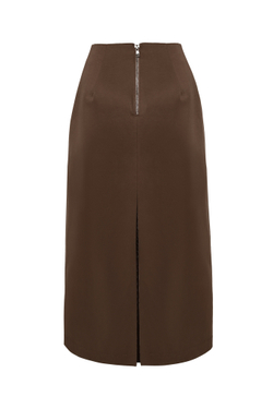 «Espresso foam» Юбка миди трапеция с разрезом.