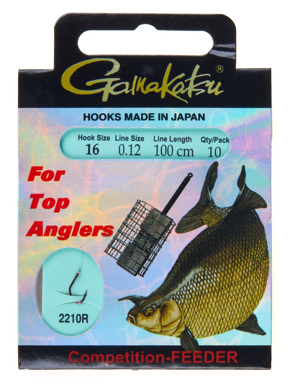 Крючки с поводком Gamakatsu Booklet BR. FEEDER 2210R разм. 16-0.12мм 100см 10шт.