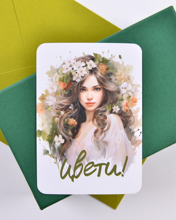 Мини-открытка "Цвети"