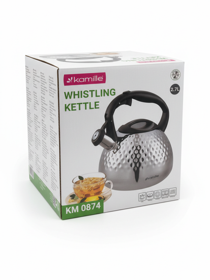 Чайник 2,7 л. из нержавеющей стали со свистком Kamille KM 0874