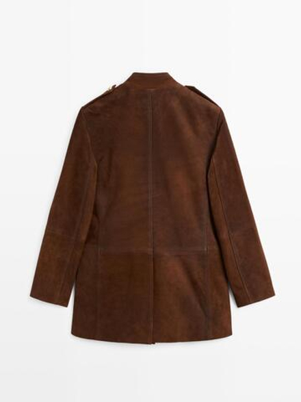 Massimo Dutti Замшевая куртка сафари, черепичный
