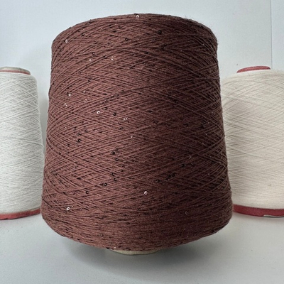 FORTE; 100% хлопок, пайетки 2мм; 640м/100гр; цвет нити коричневый, пайетки темно-коричневого цвета; S715; Есть бобинка: 204 гр.