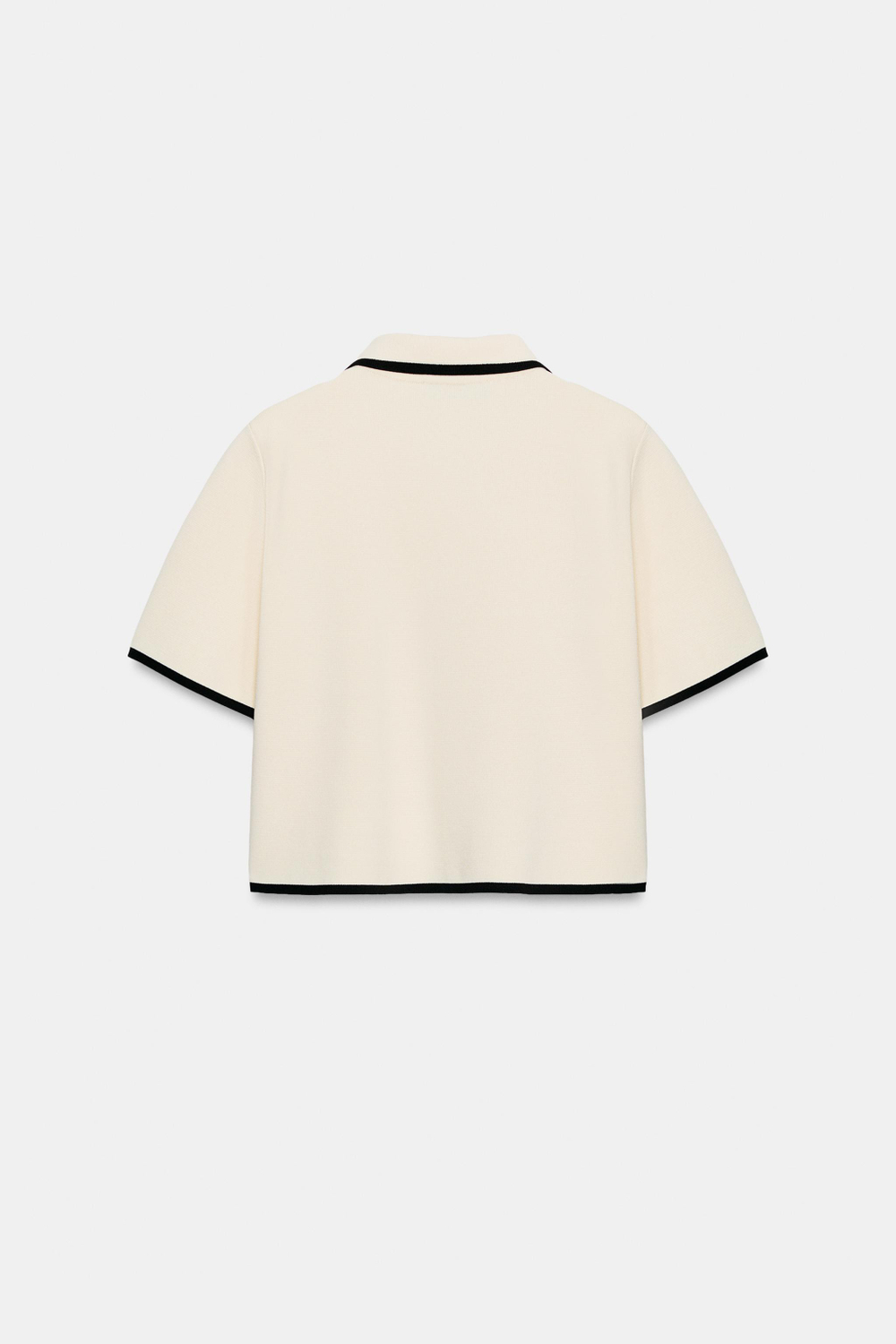 ZARA КАРДИГАН С КОРОТКИМИ РУКАВАМИ И КОНТРАСТНОЙ ОТДЕЛКОЙ, ЧЕРНЫЙ/ЭКРЮ