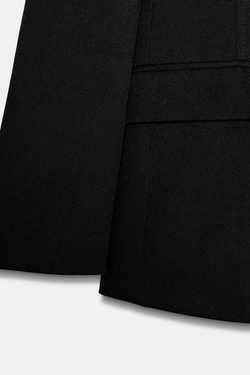 ZARA ПРИТАЛЕННЫЙ БЛЕЙЗЕР С ПОДПЛЕЧНИКАМИ, ЧЕРНЫЙ