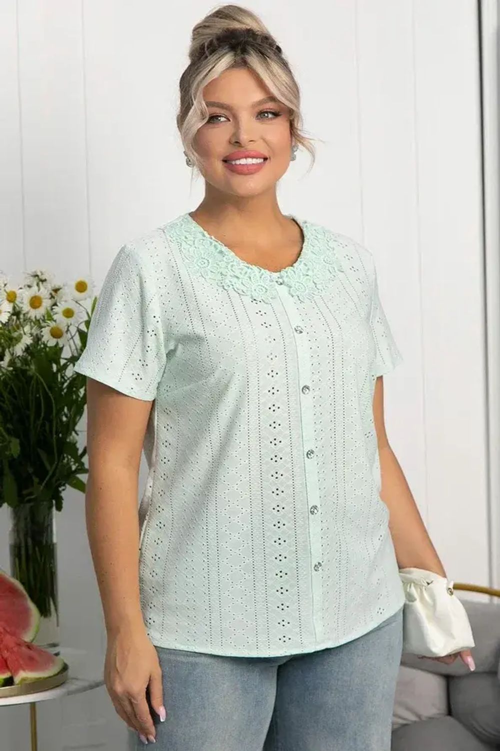 Блуза Петуния (светло-зеленая) Б13978-20М LT Collection