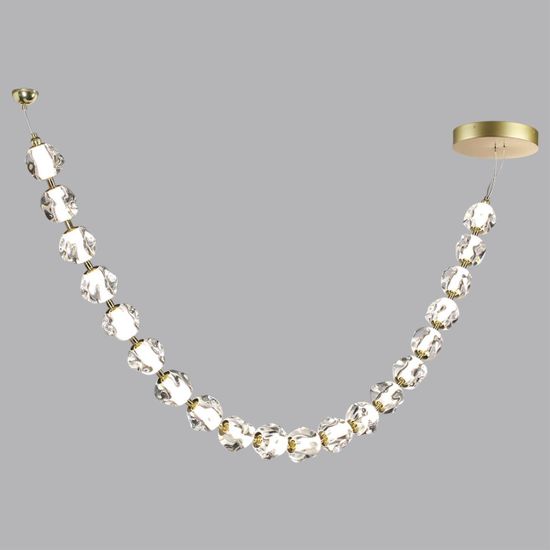 5085/80L L-VISION ODL25 557 золото/прозрачный/металл/акрил Подвес- бусы LED 80W 4000K 4000Лм JEMSTONE