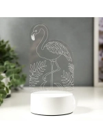 Светильник 3D ночник RISALUX «Фламинго», LED RGB, от сети, 9