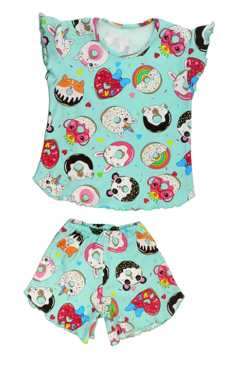 Пижама 614/51 ментоловая, пончики