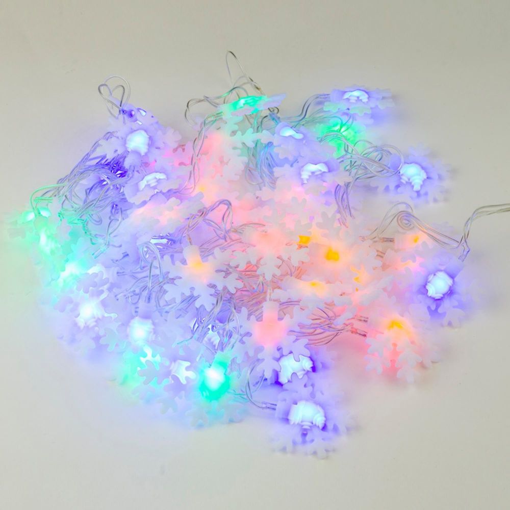 ULD-S0700-050-DTA MULTI IP20 SNOWFLAKES-3 Гирлянда светодиодная с контроллером Снежинки-3. 50 светодиодов. 7 м. разноцветная. IP20.провод прозрачный