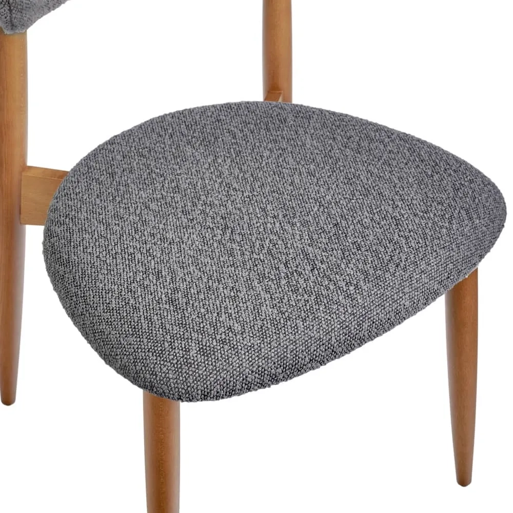 Стул Bradex Home Lucas тёмно-серый букле с ножками цвета орех