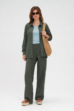 Брюки Микадо в цвете хвои