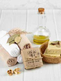 Алеппское мыло ручной работы, 85% оливкового масла Extra Virgine, 15% масла Лавра