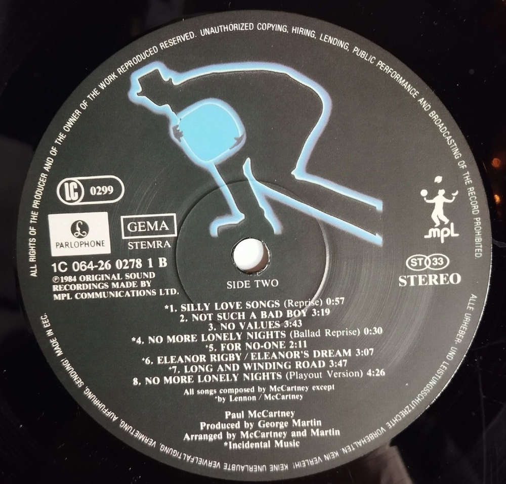 Винтажная виниловая пластинка LP Paul McCartney Give My Regards To Broad Street (Holland 1984)