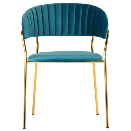 Комплект из 4-х стульев Bradex Home Turin бирюзовый с золотыми ножками