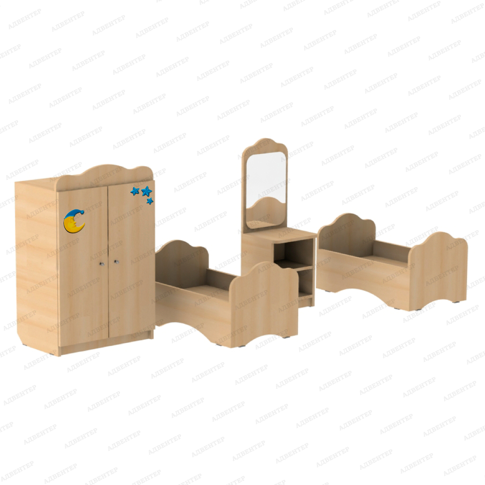 Игровой комплект мебели СПАЛЬНЯ ДРЁМА с изображением