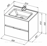 Тумба с раковиной Aquanet Алвита New 277513 60 дуб веллингтон