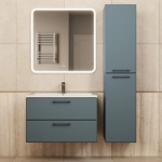 Тумба с раковиной для ванной Uperwood Foster New 80 см, подвесная, серый графит