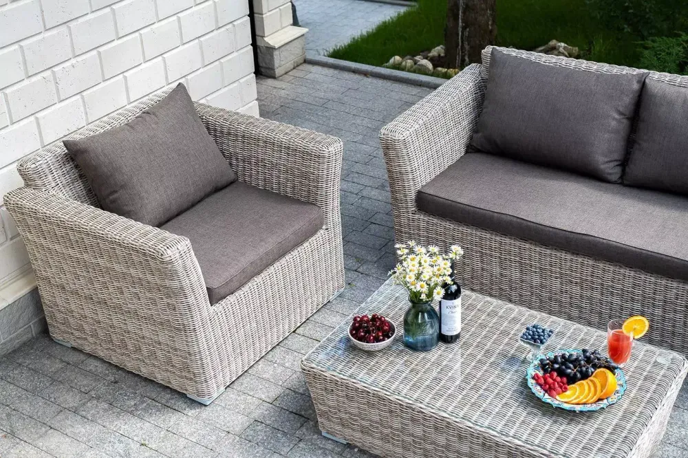 "Капучино Сингл" лаунж-зона из искусственного ротанга, цвет бежевый