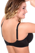 Бюстгальтер с полусшивными чашками с изысканным кружевом (Размер: 90E) (Цвет: черный)