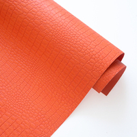 Кожзам переплетный с тиснением "Крокодил", апельсин