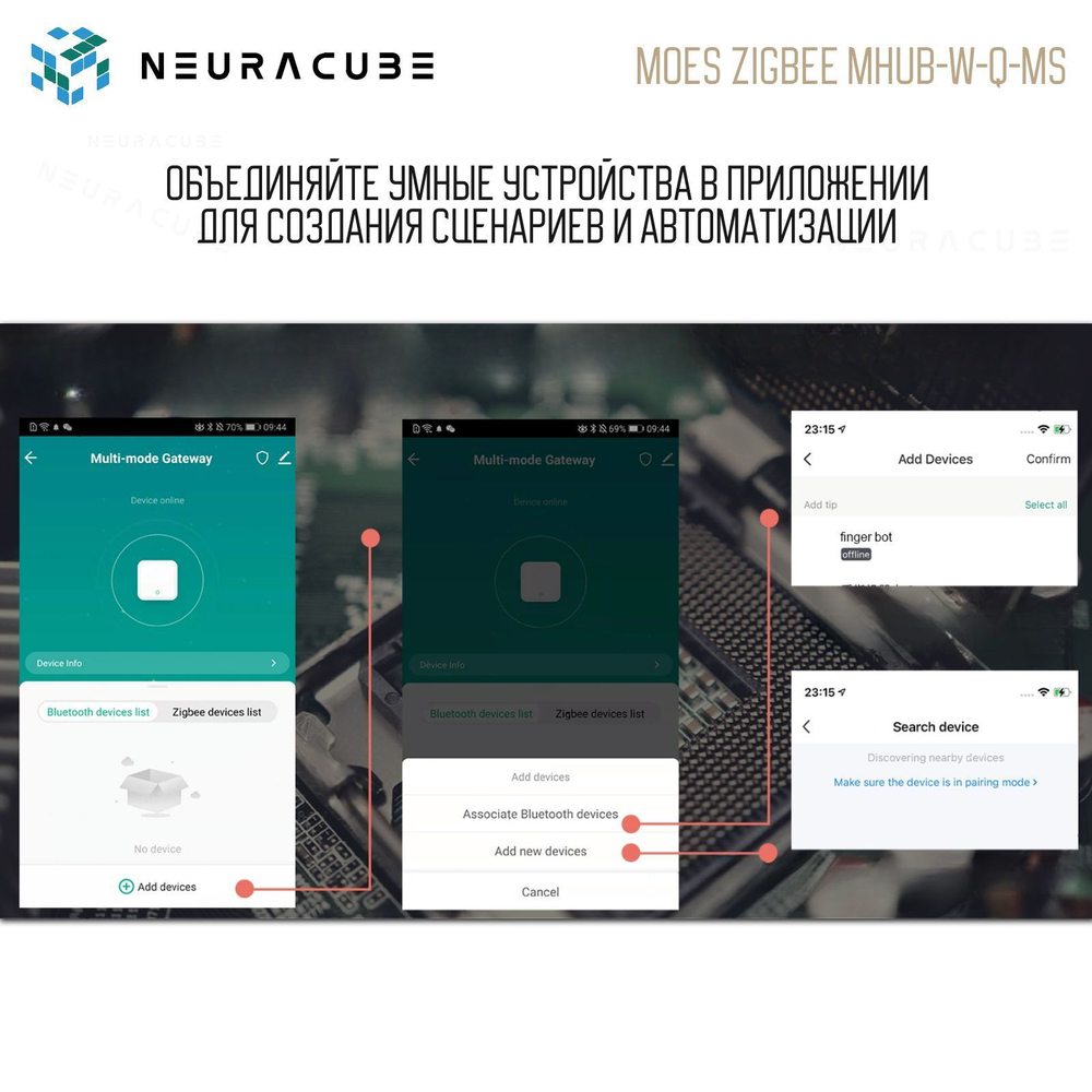 Мультипротокольный WiFi Шлюз MOES (Zigbee 3.0 + Bluetooth + Mesh) Работает с Яндекс Алиса, Сбер Салют