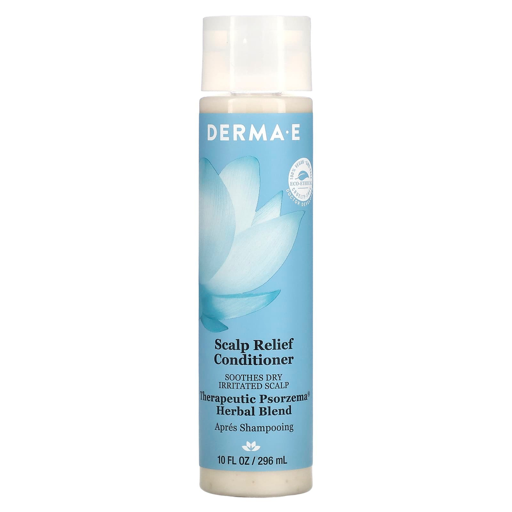 DERMA E, Кондиционер для облегчения состояния кожи головы, травяное средство от псорзема, 296 мл (10 жидк. унц.)