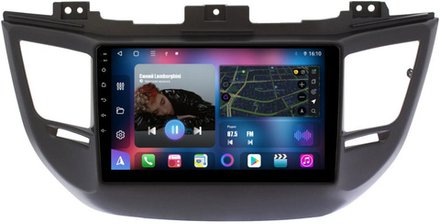Магнитола для Hyundai Tucson 2016-2018 (рамка черная) - FarCar 8101BM монитор 9" QLED на Android 13, 8-ядер, CarPlay, 4G SIM-слот