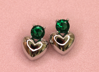 Швензы сердце green 16х11 мм