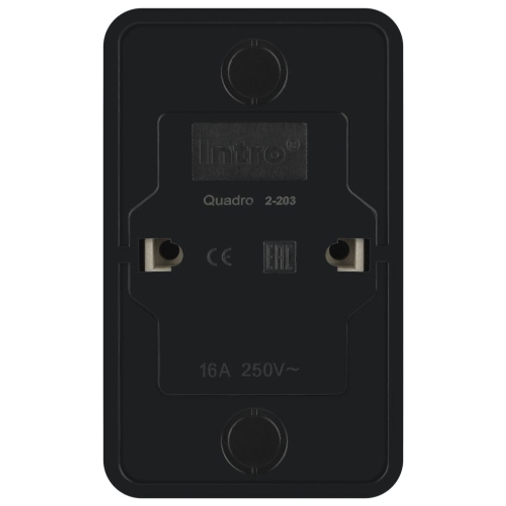Розетка Intro Quadro 2-203-05 двойная без заземления 2х2P 16А-250В IP20 ОУ антрацит | Intro Quadro