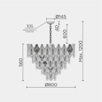 Подвесная люстра Modelux ML.6228.800 GD