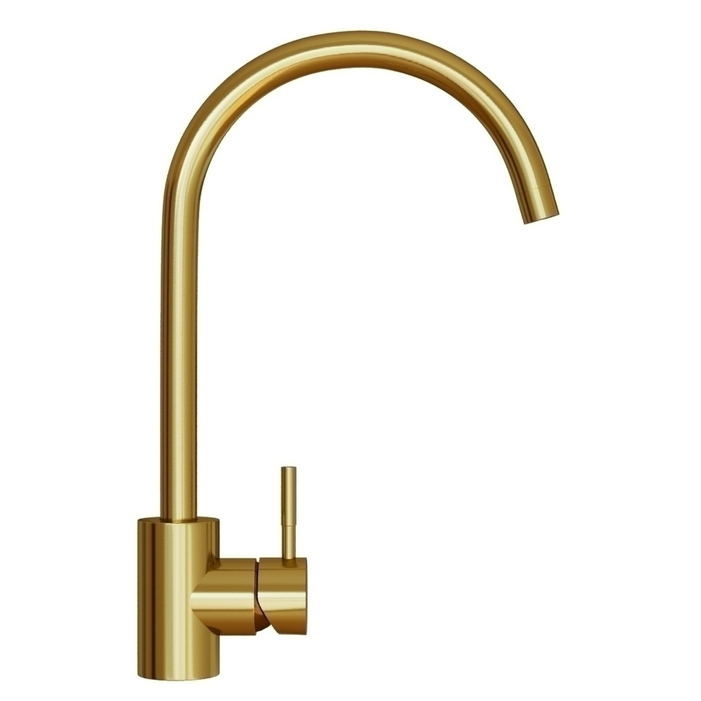 Смеситель для кухни 35k MIXLINE MLSS-0303G трубчатый излив, ЗОЛОТО