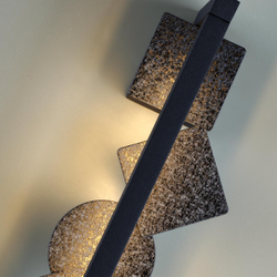 6692/7WL HIGHTECH ODL_EX24 057 Настенный светильник черный/фактура crack ice/металл/акрил поворотный на 360° IP20 LED 8W 184Лм 3000K GEOS