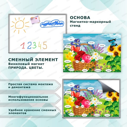 Комплект развивающий ПРИРОДА. ЦВЕТЫ. 2190