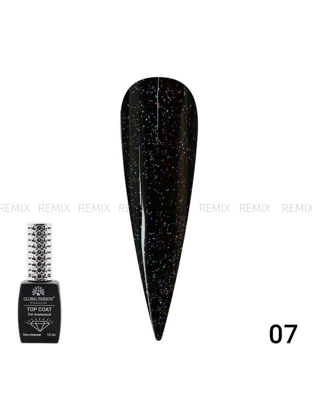 Топ с глиттером Galaxy Top Coat 07, 12 мл