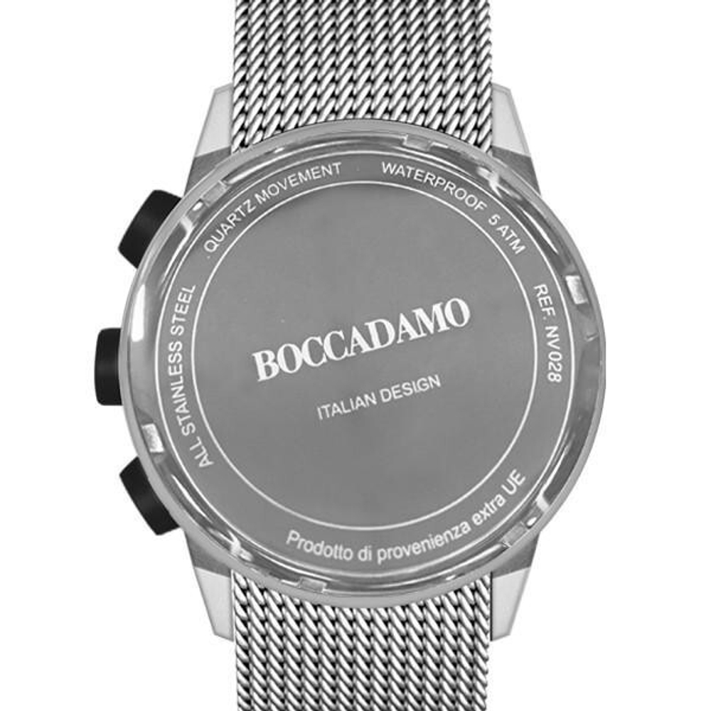 Часы Boccadamo Navy Silver Black NV016 BW/S  с минеральным стеклом