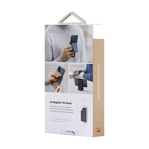 Бумажник Uniq LYFT Magnetic с функцией подставки (MGSNAPONCH-LYFTBWN) коричневый