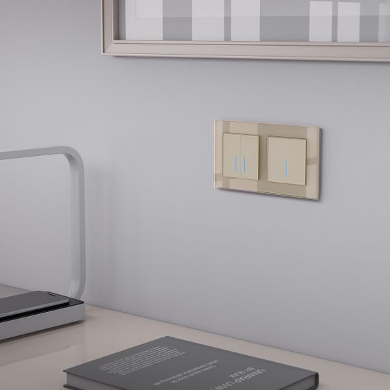 Сенсорный выключатель двухклавишный с функцией Wi-Fi Werkel шампань W4520611 4690389171307