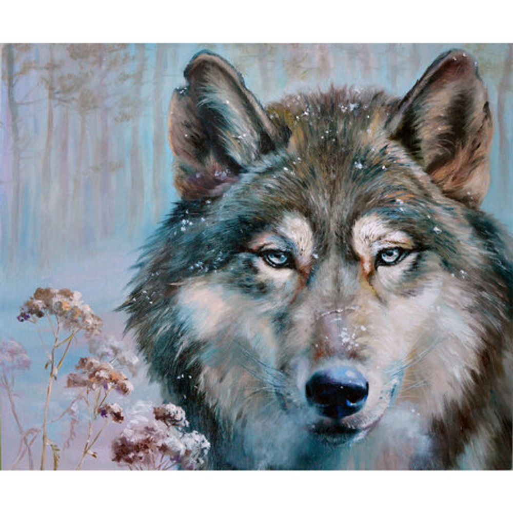 Картина стразами (алмазная мозаика) 30х40 см, ОСТРОВ СОКРОВИЩ "Волк", без подрамника, 662565