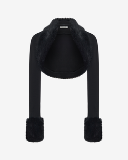 Болеро из трикотажной ткани с мехом