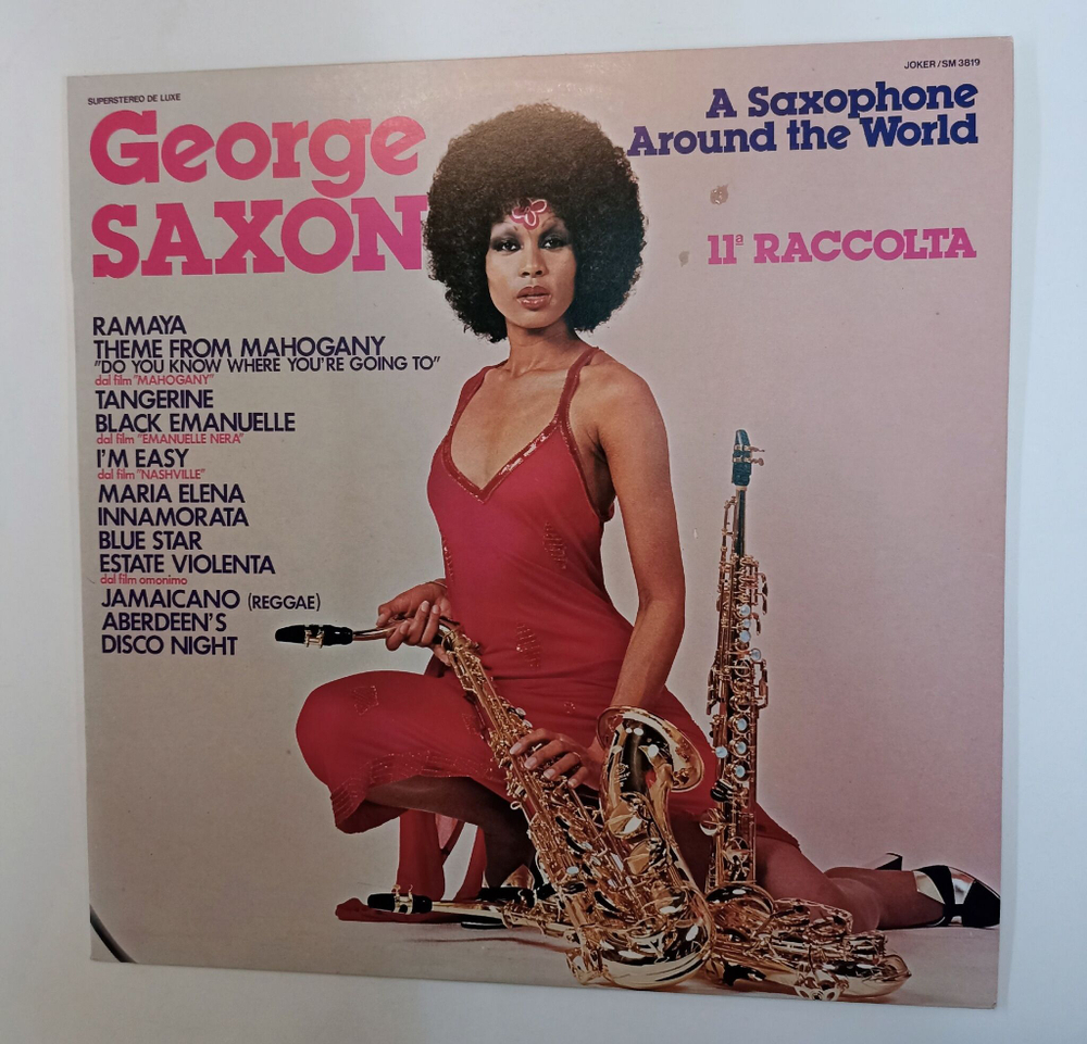 Винтажная виниловая пластинка LP George Saxon A Saxophone Around The World 11a Raccolta (Italy 1976)