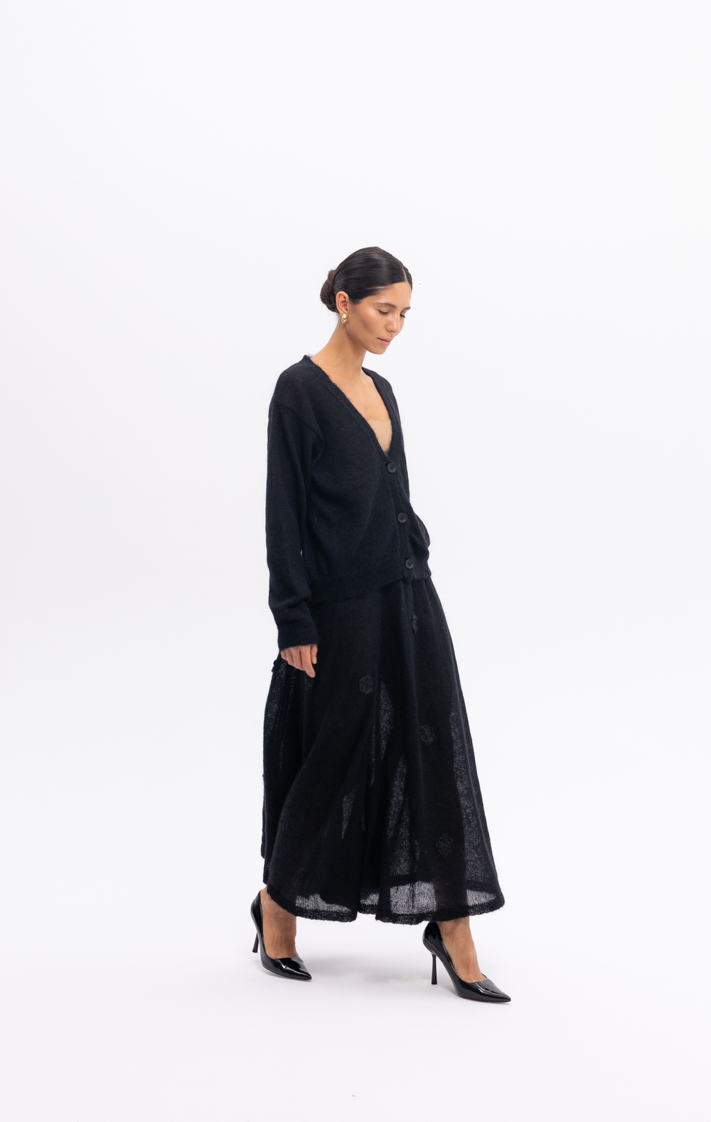 Чёрная юбка из мохера