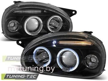 Передние фары Opel Corsa B angel eyes black