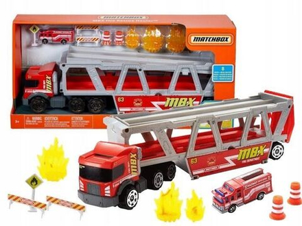 Игрушечный транспорт Mattel Matchbox - Пожарная машина транспортер для авто GWM23