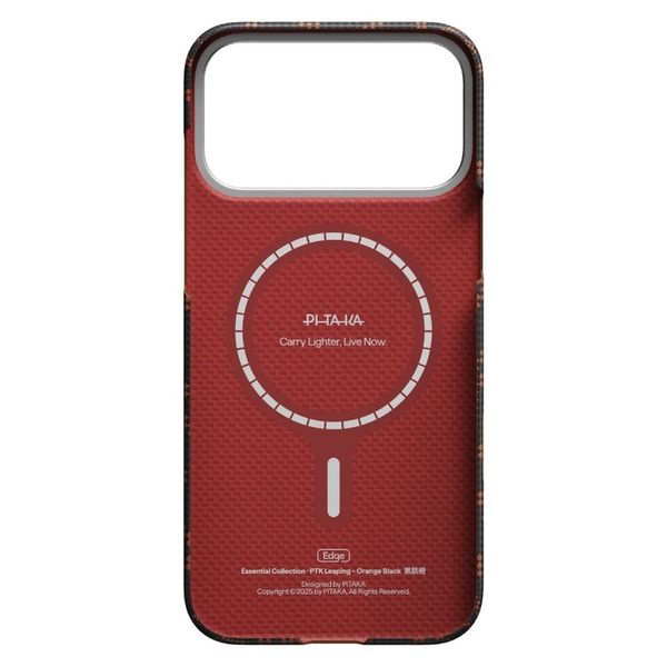 Чехол Pitaka Edge Case для iPhone 17 Pro Max, Чёрно-оранжевый монограм | Monogram Black/Orange