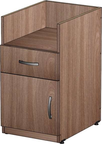 Корпус тумбы приставной 1 ящик Стандарт-Pro ясень шимо темный