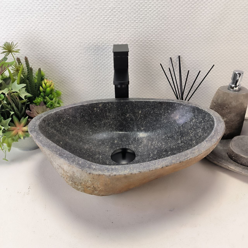 Раковина из речного камня RS-63516 (48*35*15) 0122