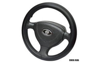 Оплетка на руль круглая Coolpart MAXIMAL (42) к/з черный/черный  C003XL-BLBL
