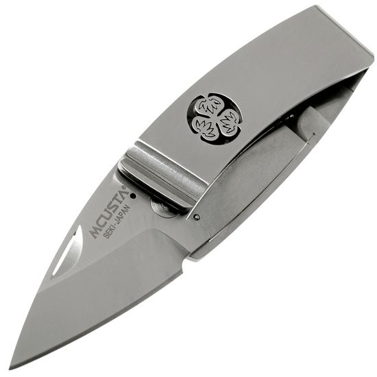 Складной нож -зажим для купюр Mcusta AOI (мальва) MC-0081 c клинком из стали AUS-8, рукоять Stainless Steel
