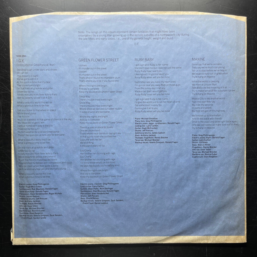 Donald Fagen ‎– The Nightfly (Англия 1982г.)