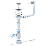 Сифон для кухонной мойки Ани Пласт Грот 3 1/2"*40 с круглым гибким переливом (A0142S)